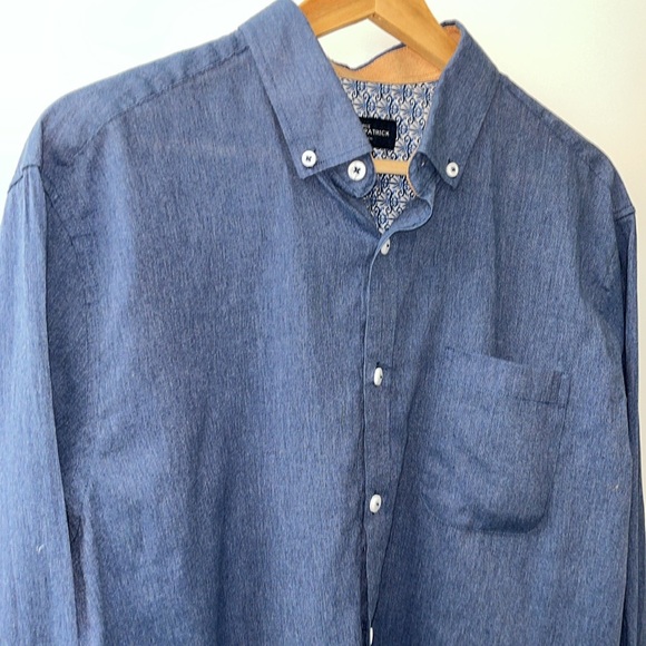 Rue Saint-Patrick Montreal Size Large Dress Shirt. Good Used Condition. Blue - Picture 3 of 16